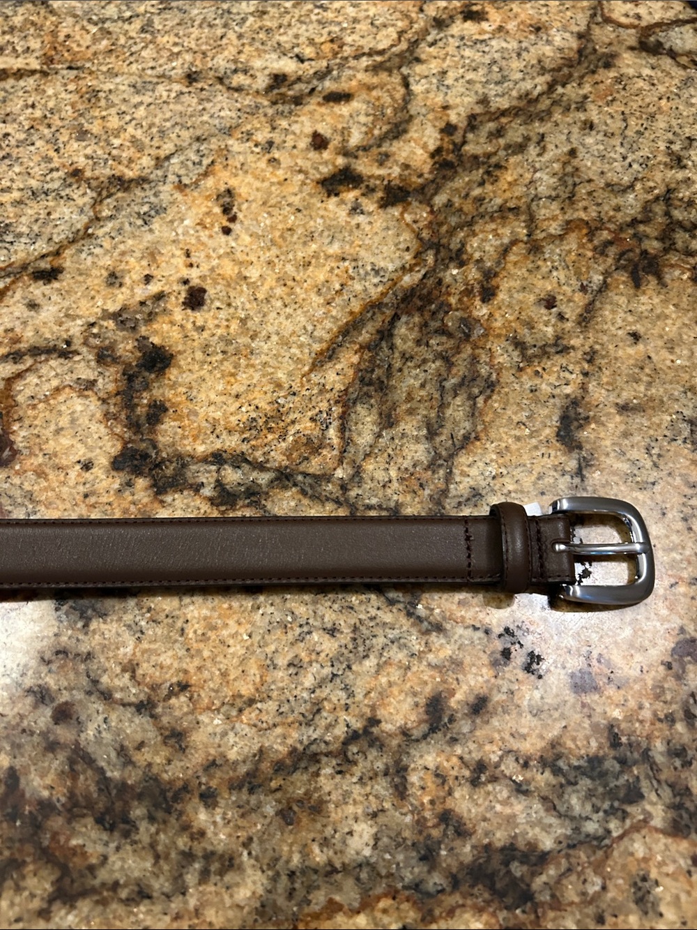 Janie and Jack Classic Brown Leather  Belt with Silver Buckle